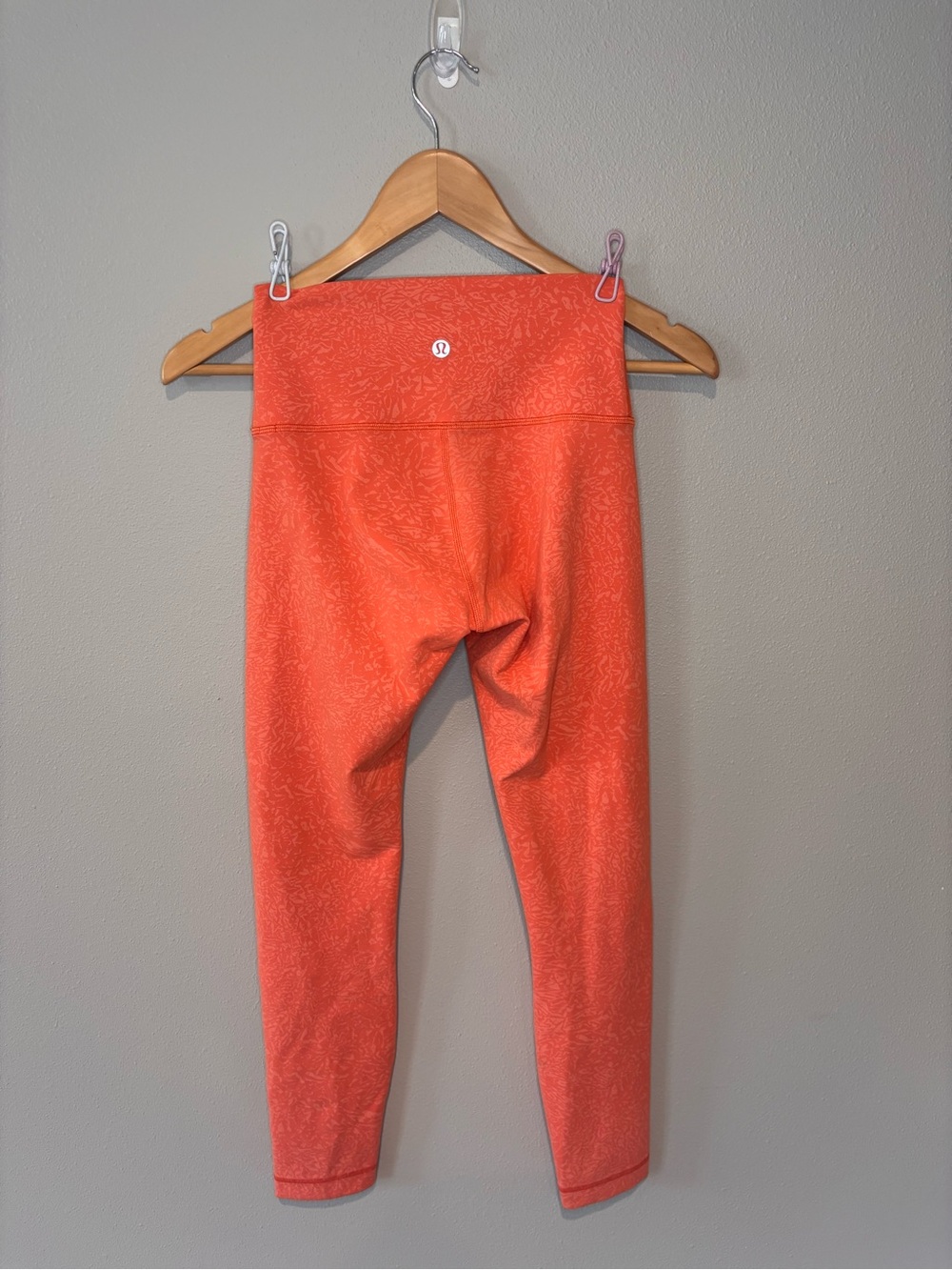 lululemon athletica Coral-Orange Patterned Leggings